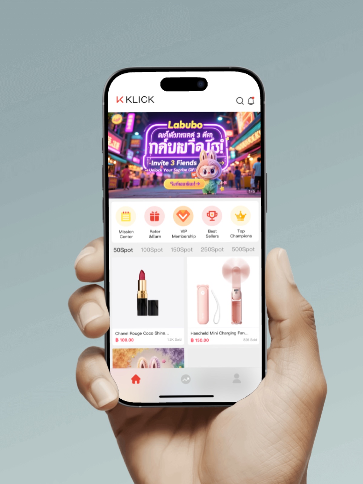 KLICK App Interface
